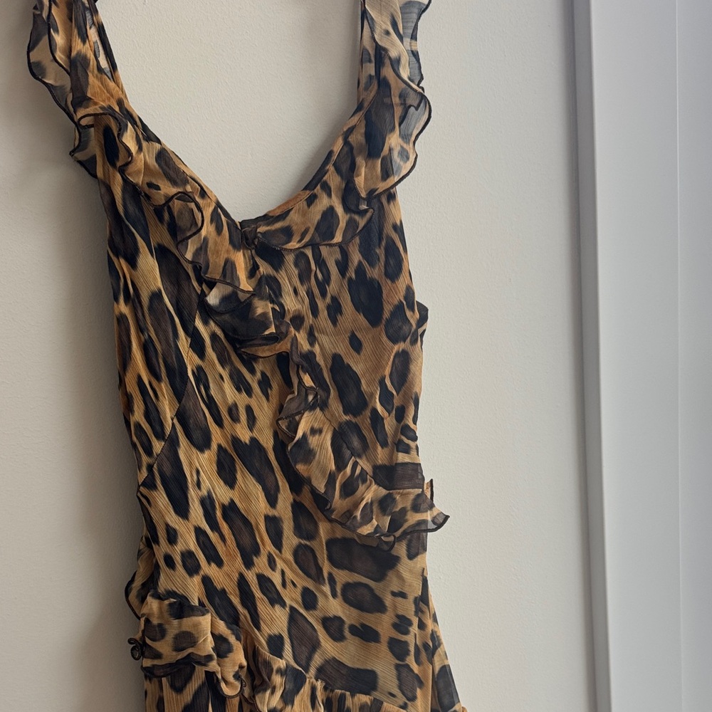 Zara-Leopard Print Ruffle Dress